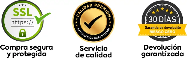 Compra segura y protegida. Servicio de calidad. Devolución garantizada