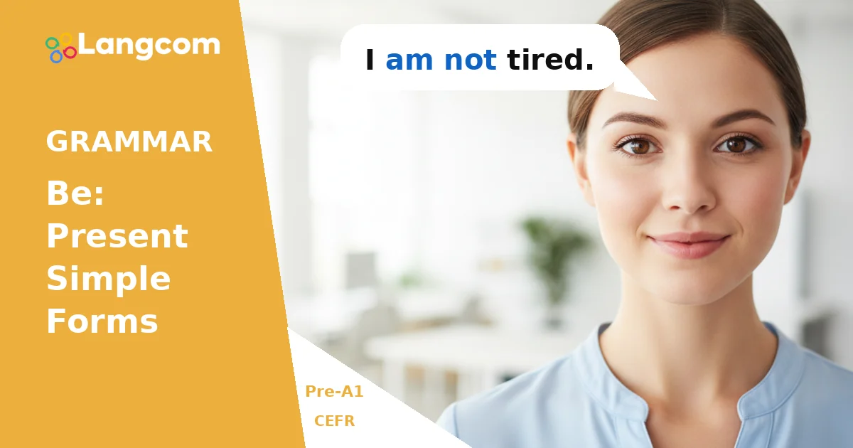 Learn to Use 'To Be' in Negative Sentences (Pre-A1 English) — Pre-A1 English grammar lesson by Langcom