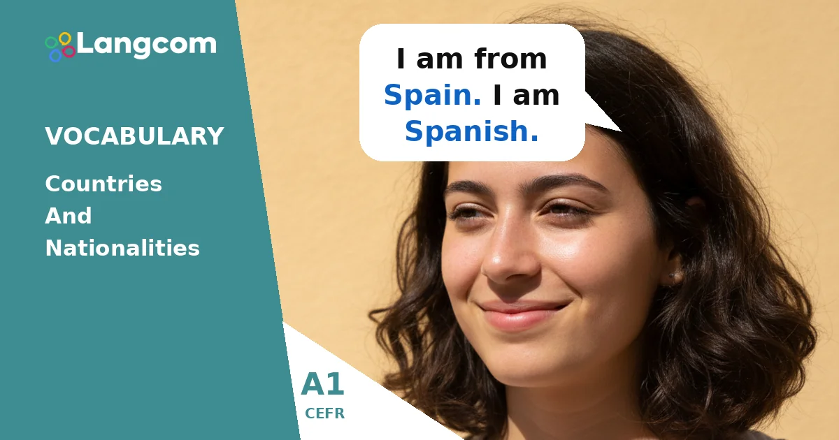 Learn Countries and Nationalities in English (A1 Level) — A1 English vocabulary lesson by Langcom