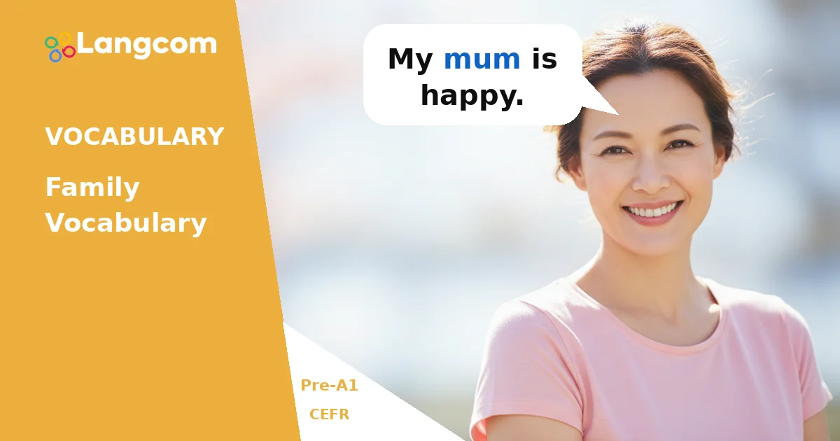 Learn Basic Family Words in English (Pre-A1 Vocabulary) — Pre-A1 English vocabulary lesson by Langcom