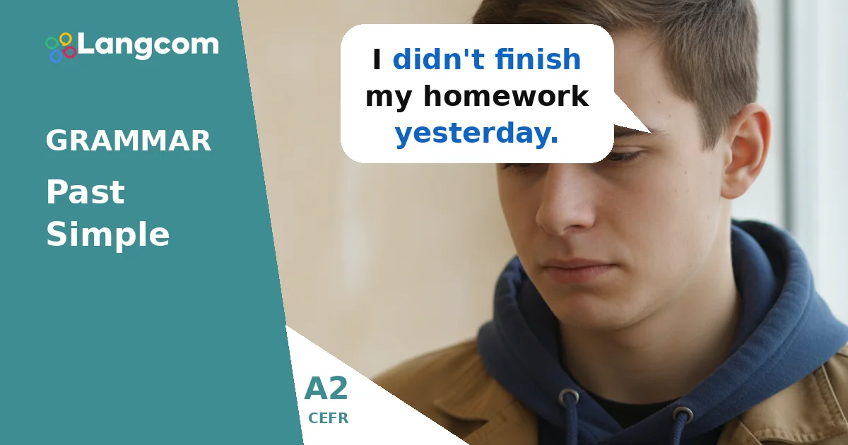 How to Form the Past Simple Negative in English (A2 Grammar) — A2 English grammar lesson by Langcom